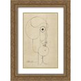 thumbnail image 1 of Oskar Schlemmer 2x Matted 20x24 Gold Ornate Framed Art Print 'Kopf', 1 of 2