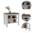 thumbnail image 1 of Oslo 2 Piece Kitchen Set, Cala Kitchen Island + Kitchen Service Cart, White /Walnut, 1 of 10