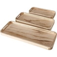 thumbnail image 1 of Oslo 3 Piece Rounded Edge Tray Set, Foxglove Wood, Natural Grain, Clear Stain, Cut Out Handles, Rectangular, 11.75, 15.75 and 19.75 Inches, 1 of 6