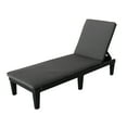 thumbnail image 1 of Oslo Durable Polypropylene Patio Reclining Sun Lounger Black With Grey Cushion, 1 of 6