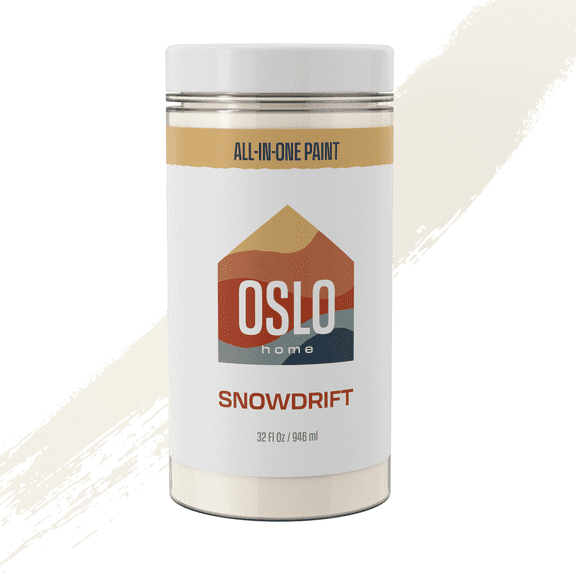 Oslo Home All In One Paint, Off White (Snowdrift), Quart (32oz), ‎Matte, no Sanding, for Refinishing Furniture, Cabinets