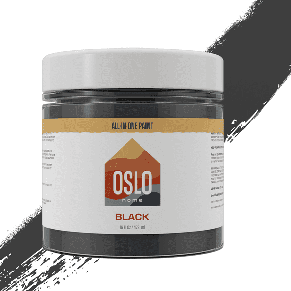 Oslo Home Black Matte Exterior Interior Paint, 16 oz