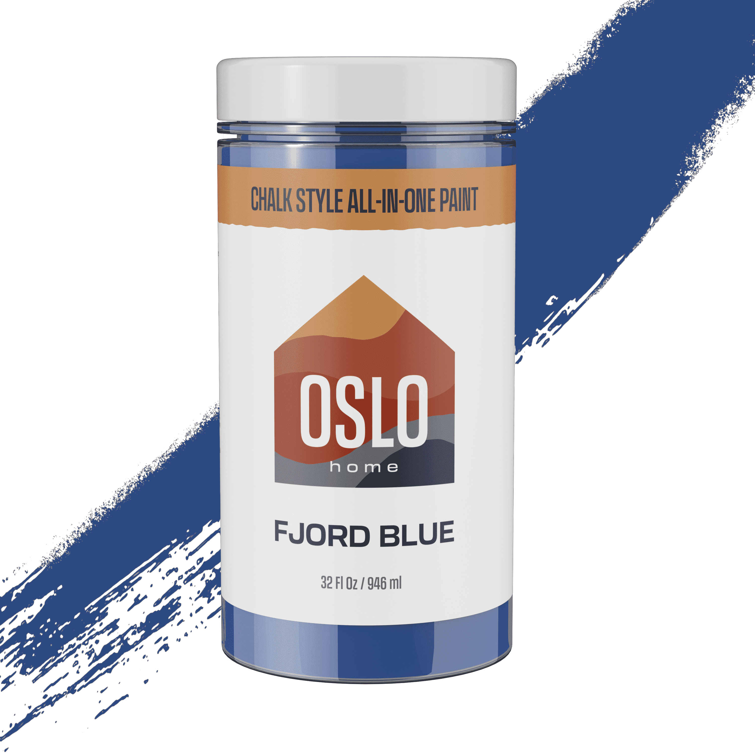 Oslo Home Chalk Style All In One Paint, Fjord Blue, Quart (32oz), Matte, no Sanding or Priming, for Furniture, Home Decor