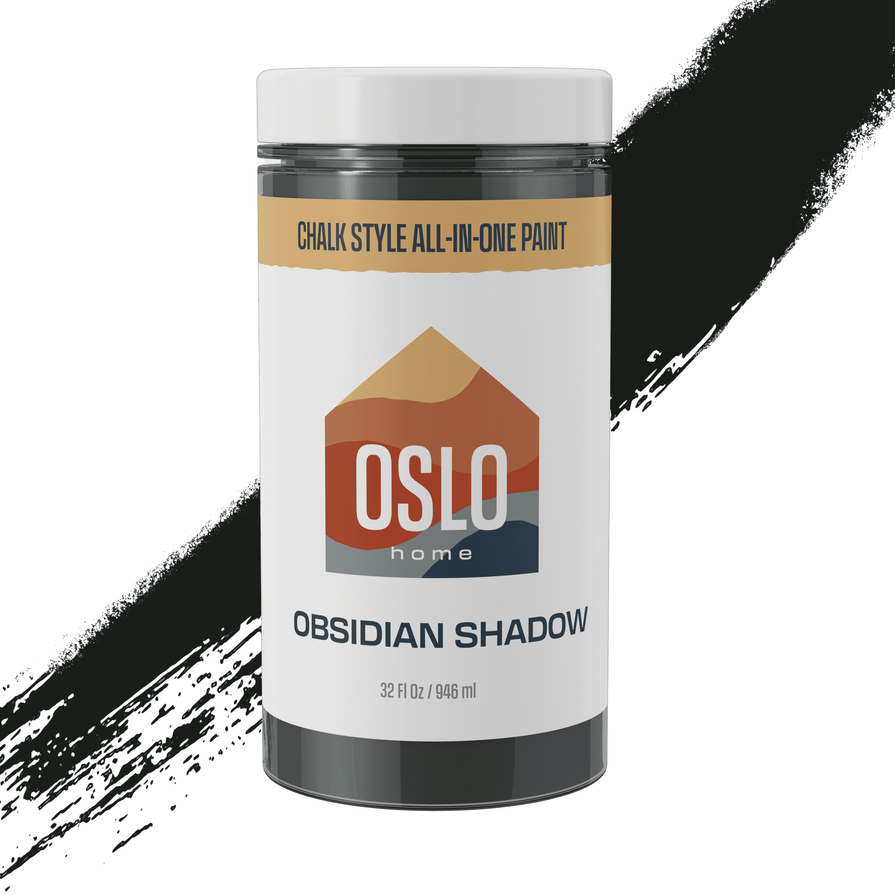 Oslo Home Chalk Style All In One Paint, Obsidian Shadow, Quart (32oz), Matte, no Sanding or Priming, for Furniture, Home Decor