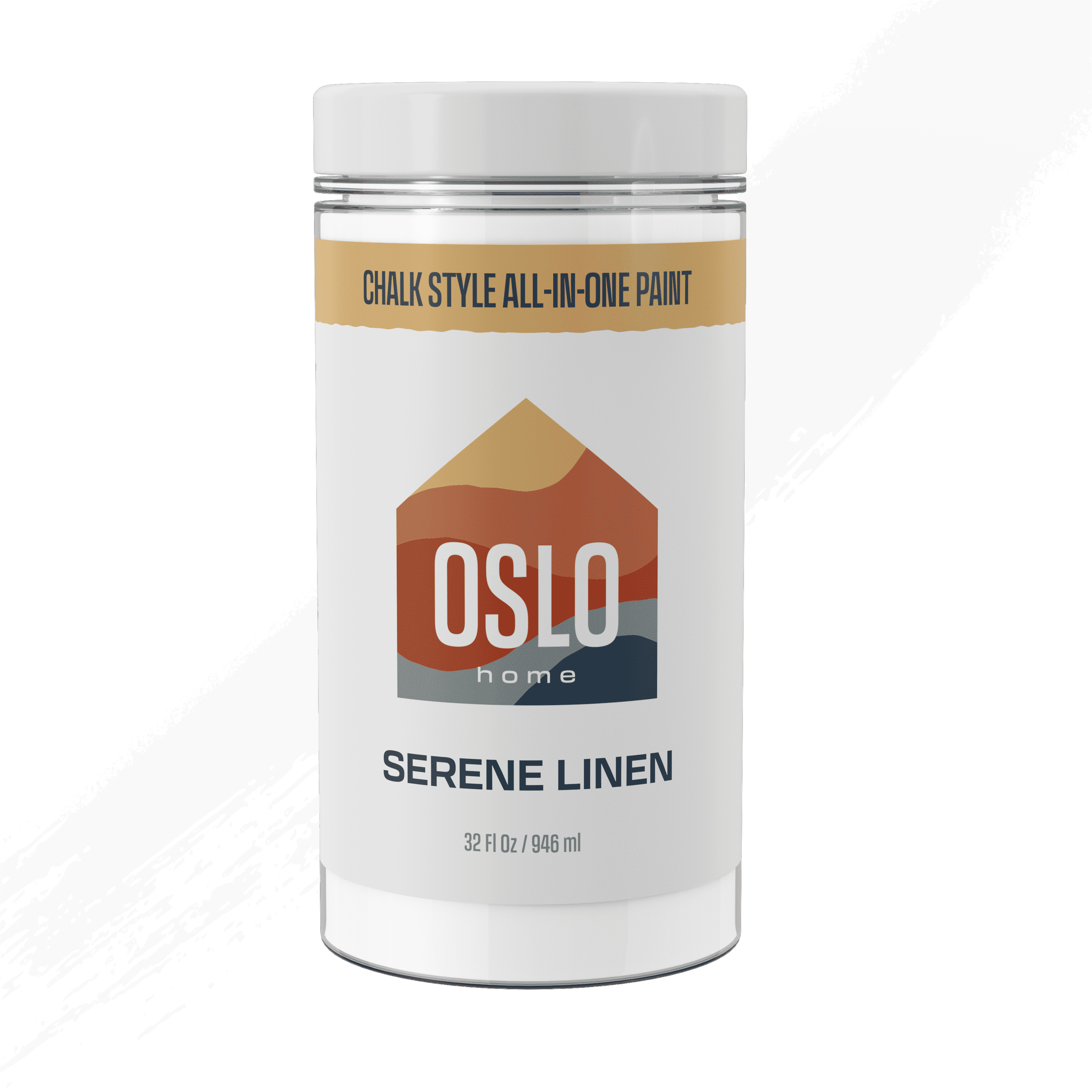 Oslo Home Chalk Style All In One Paint, Off White (Serene Linen), Quart(32oz), Matte, no Sanding or Priming, for Furniture, Home Decor