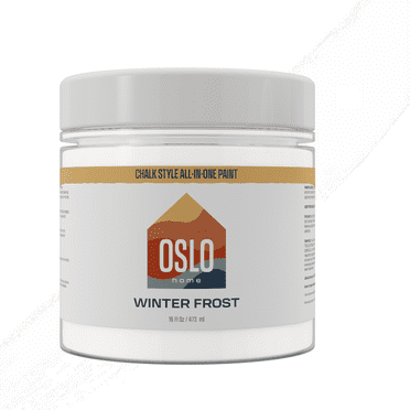 Oslo Home Chalk Style All In One Paint, Winter Frost, Pint (16oz), Matte, no Sanding or Priming, for Furniture and Home Décor