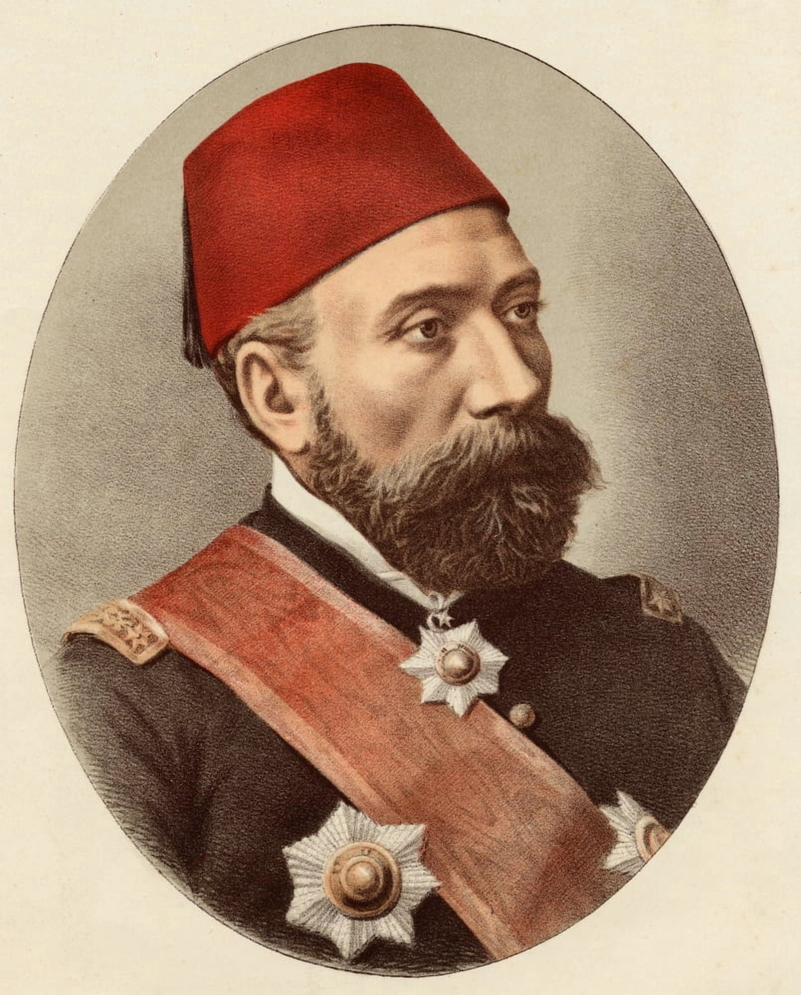 Osman Nuri Pasha Or Pasa1832-1900 Also Known As Ghazi Osman Pasha Ottoman Pasa And Field Marshal From A Photograph By T Cholet Canvas Art - Ken Welsh  Design Pics (26 x 34)