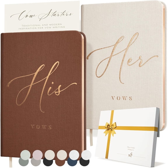 Osmanthus Books His and Hers - Linen Wedding Vow Books Perfect as Bride & Groom Gifts, Wedding Registry Ideas - His & Hers Gifts Wedding Vow Book - Wedding Essentials & Accessories