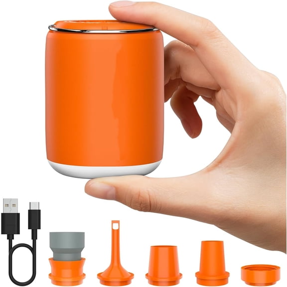 Osmanthus Mini Air Pump: 1600mAh Rechargeable Air Pump for Inflatables with Hook, Magnetic and Light Function, Air Mattress Pump for Pool Floats, Sleeping Pads, Swimming Ring, Vacuum Storage Bags