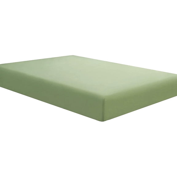 Osmanthus Twin Fitted Sheet Only, Brushed Microfiber, Extra Soft and Comfortable - Wrinkle, Fade Resistant,Deep Pocket Sage Green Sheet