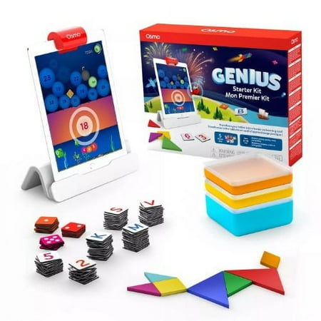 Osmo - Genius Starter Kit for iPad - Ages 6-10 - Math, Spelling, Creativity & More - STEM Toy (Osmo Base Included) - White