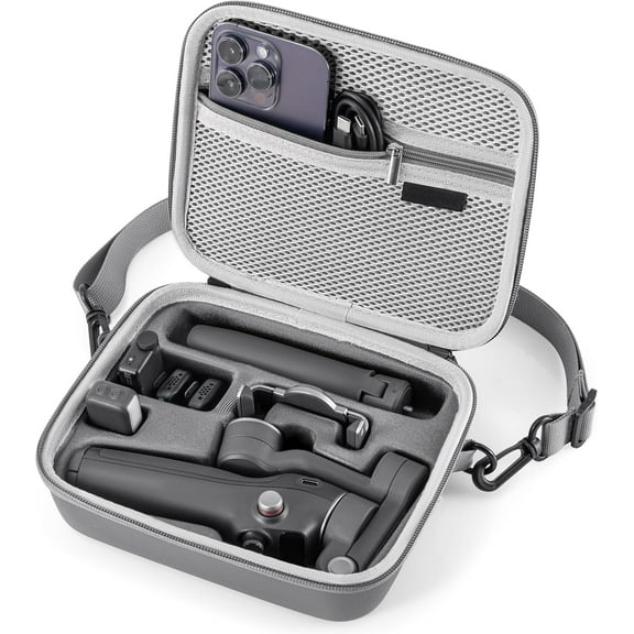 Osmo Mobile 7P/8 Case, Portable PU Shoulder Bag for DJI OM 7 Pro/OM8 Gimbal Stabilizer Travel Case for DJI Osmo Mobile 8/7/7P Accessories