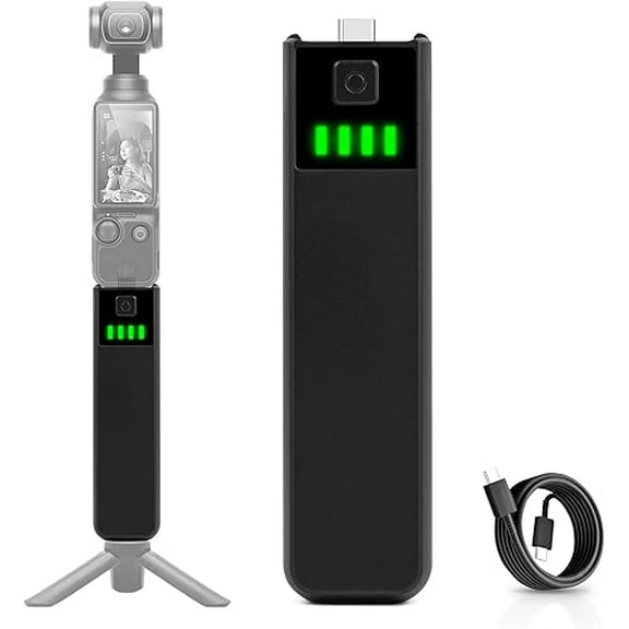 Osmo Pocket 3 Battery Handle, Compatible with DJI Osmo Pocket 3 Camera,Built in 5000mAh Extra Battery,Reserved 1/4" Threaded Hole,22.5W Fast Charging,Intelligent Power Display.
