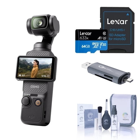 Osmo Pocket Gimbal Camera, Bundle with 64GB Memory Card and Card