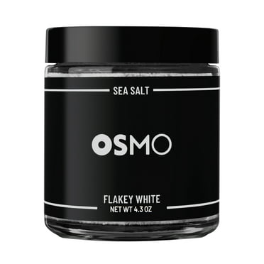 Osmo Salt's Flakey White Sea Salt - Premium Gourmet Cooking and Seasoning Salt, 4.3 oz jar