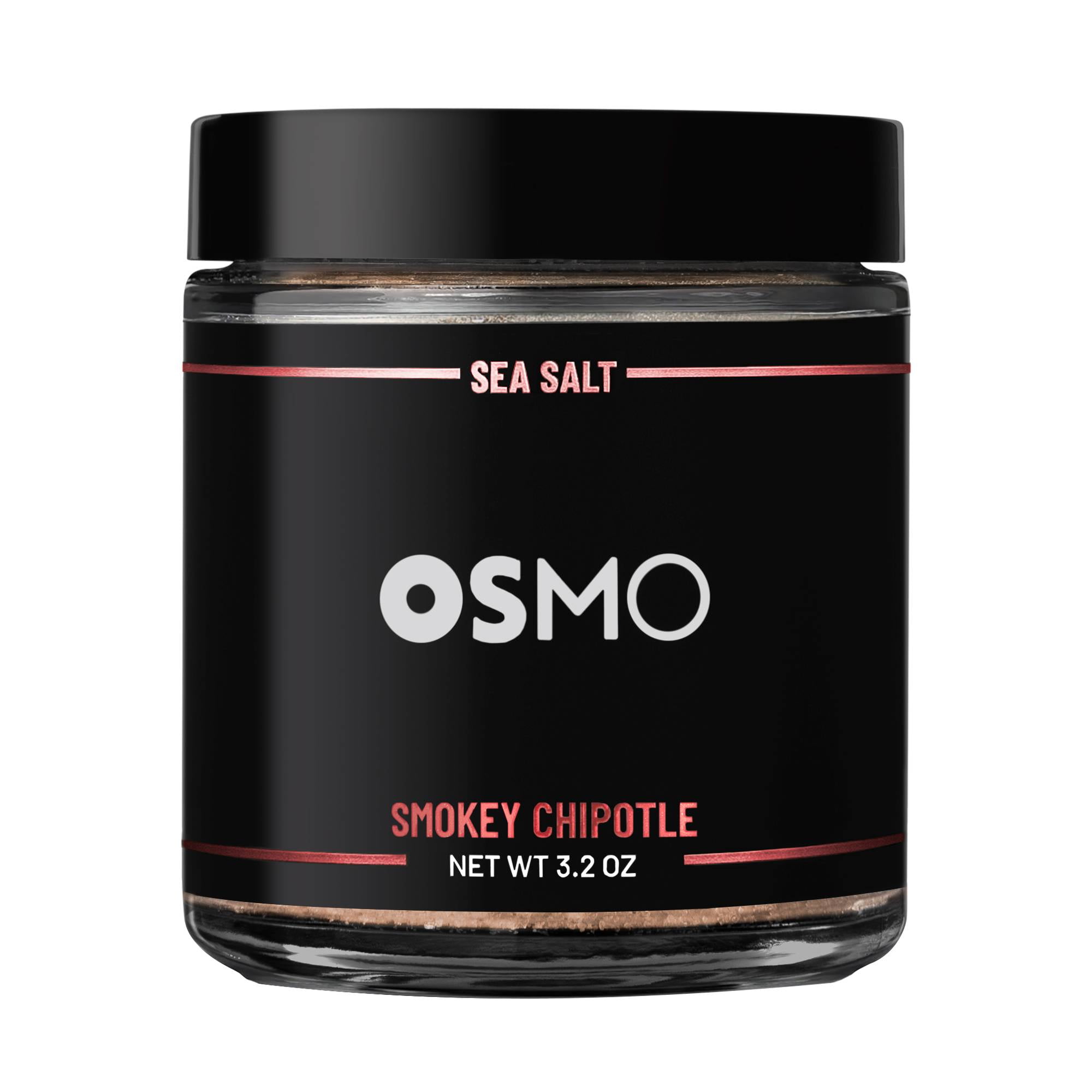 Osmo Salt's Smokey Chipotle Sea Salt - Premium Gourmet Cooking and Seasoning Salt, 3.2 oz jar