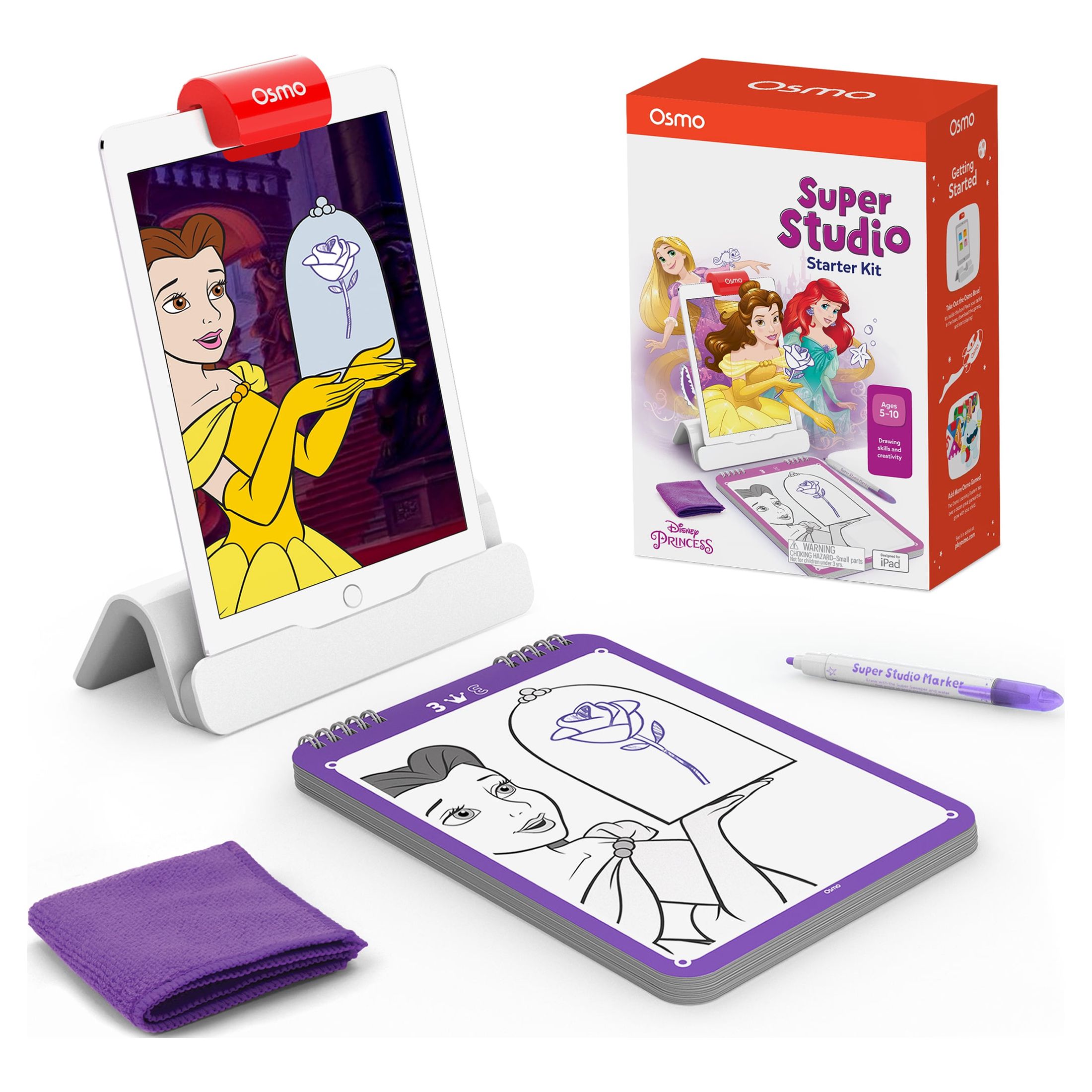 Osmo - Super Studio Disney Princess Starter Kit for iPad, Ages 5-11, Sketchbook, 100+ Cartoon Drawings, Disney Drawings, Drawing Games, Disney Toys, Kids Art, Erasable Drawing Board, Kid Learning Toys - image 1 of 8