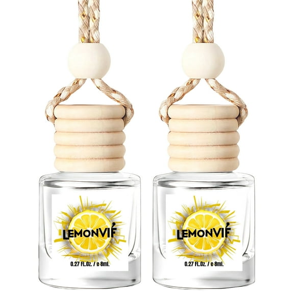 Osmore Car Air Freshener Hanging, Lemon Vanilla Long Lasting Essential Oils 2-Pack