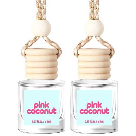 Osmore Car Air Freshener Hanging, Pink Coconut Long Lasting Essential Oils 2-Pack