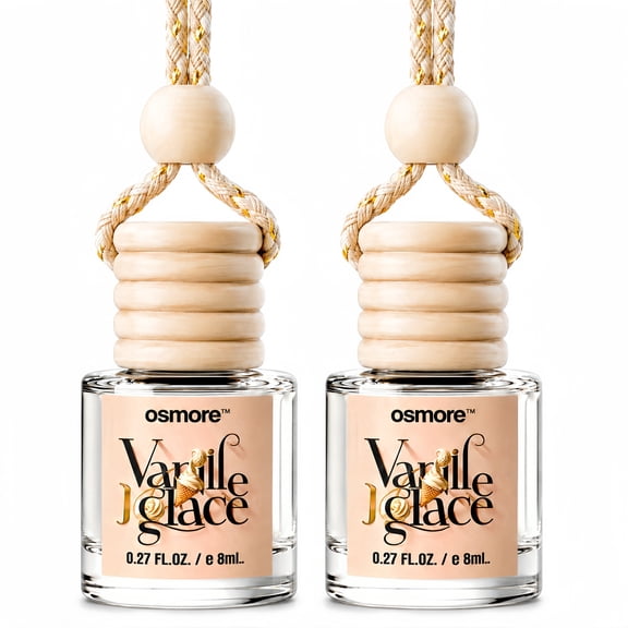 Osmore Car Air Freshener Hanging, Vanilla Ice Cream Long Lasting Essential Oils 2-Pack