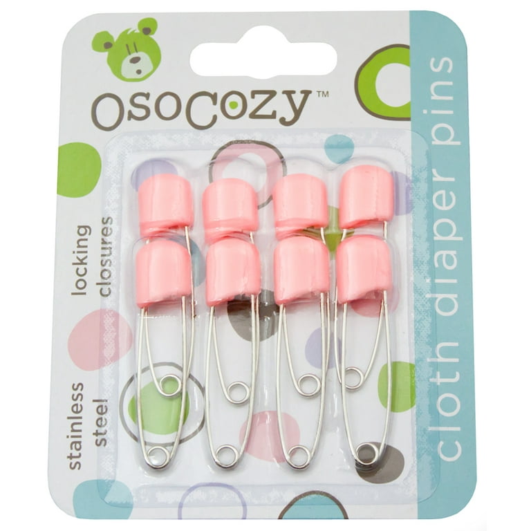  OsoCozy Diaper Pins - (Black) - Sturdy, Stainless