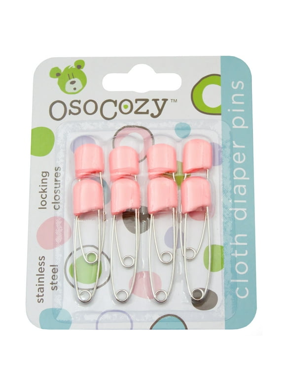OsoCozy Diaper Pins (8pk), Pink