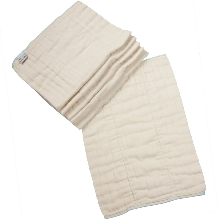 OsoCozy Organic Cotton Prefold Cloth Diapers. Size Premium 4x8x4