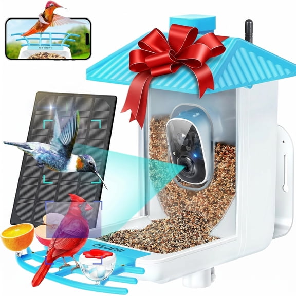 Easoger Smart Bird Feeder with 1080P HD Auto Capture Bird Videos & Motion Detection, 1.3 L Capacity