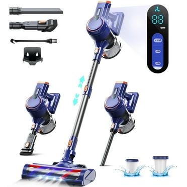 Osoeri 6-in-1Cordless Stick Vacuum， HEPA Filter LED Headlights with Lightweight Powerful Suction, Adjustable Suction Power Handheld Vacuum for Home Hard Floor Carpet Pet Hair, Blue