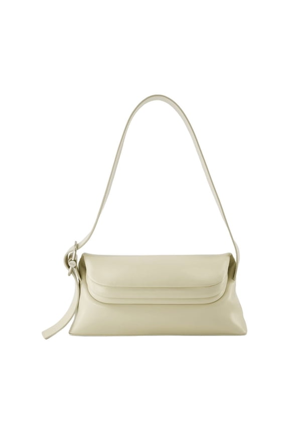 Women's Hobo Folder Brot Bag - Leather - Cream Neutrals