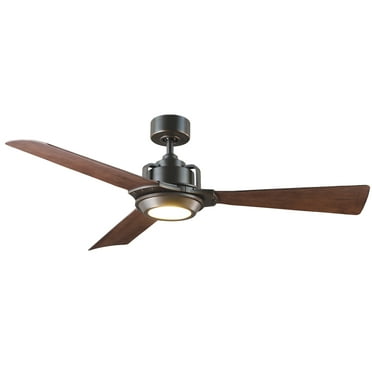 Osprey Indoor and Outdoor 3-Blade Smart Ceiling Fan 56in Oil Rubbed Bronze/Dark Walnut with 3000K LED Light Kit and Remote Control