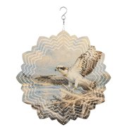 Osprey Twig Nest Wind Spinner for Garden Yard 8In, Rustic Cloud Sky Wildlife Beige Brown Textured 3D Stainless Steel Kinetic Hanging Wind Spinners Rustproof Outdoor Decor for Lawn Patio Home