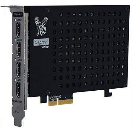 Osprey Video 944 Model: 944; 2x Hdmi1.4 4k30 Or 4x Hdmi1.3 1080p60, Embedded 4 Stereo Audio Pairs Per Channel; Form Factor: Fh; Interface: Pcie X4; Video Inputs: 4