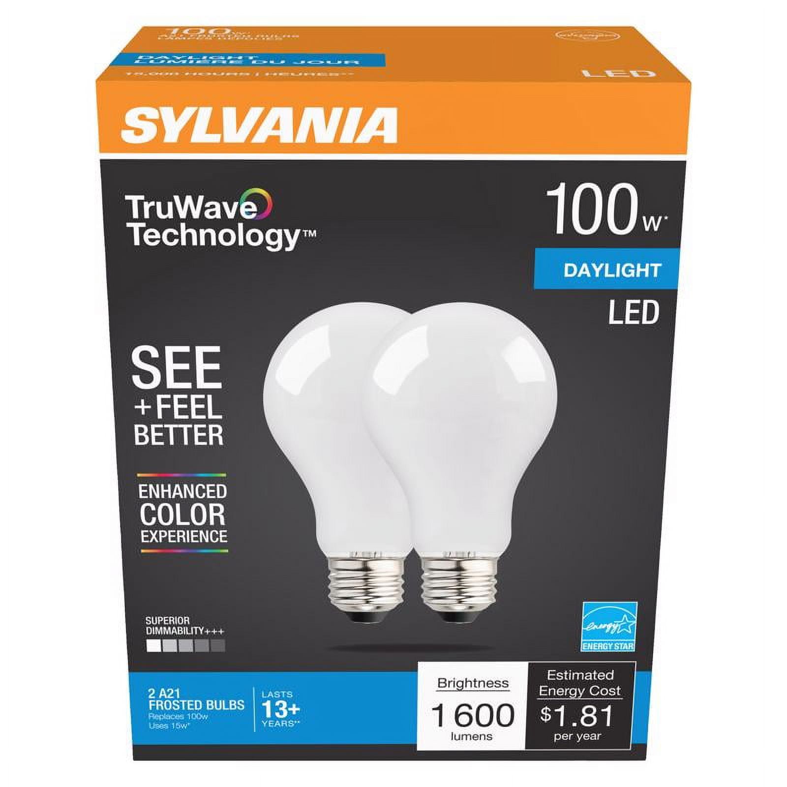 Osram Sylvania 3005229 100W A21 E26 Dimmable Bulb LED - Pack of 2