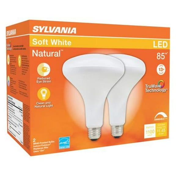 Osram Sylvania 3005259 85W BR40 E26 Dimmable LED Bulb - Pack of 2