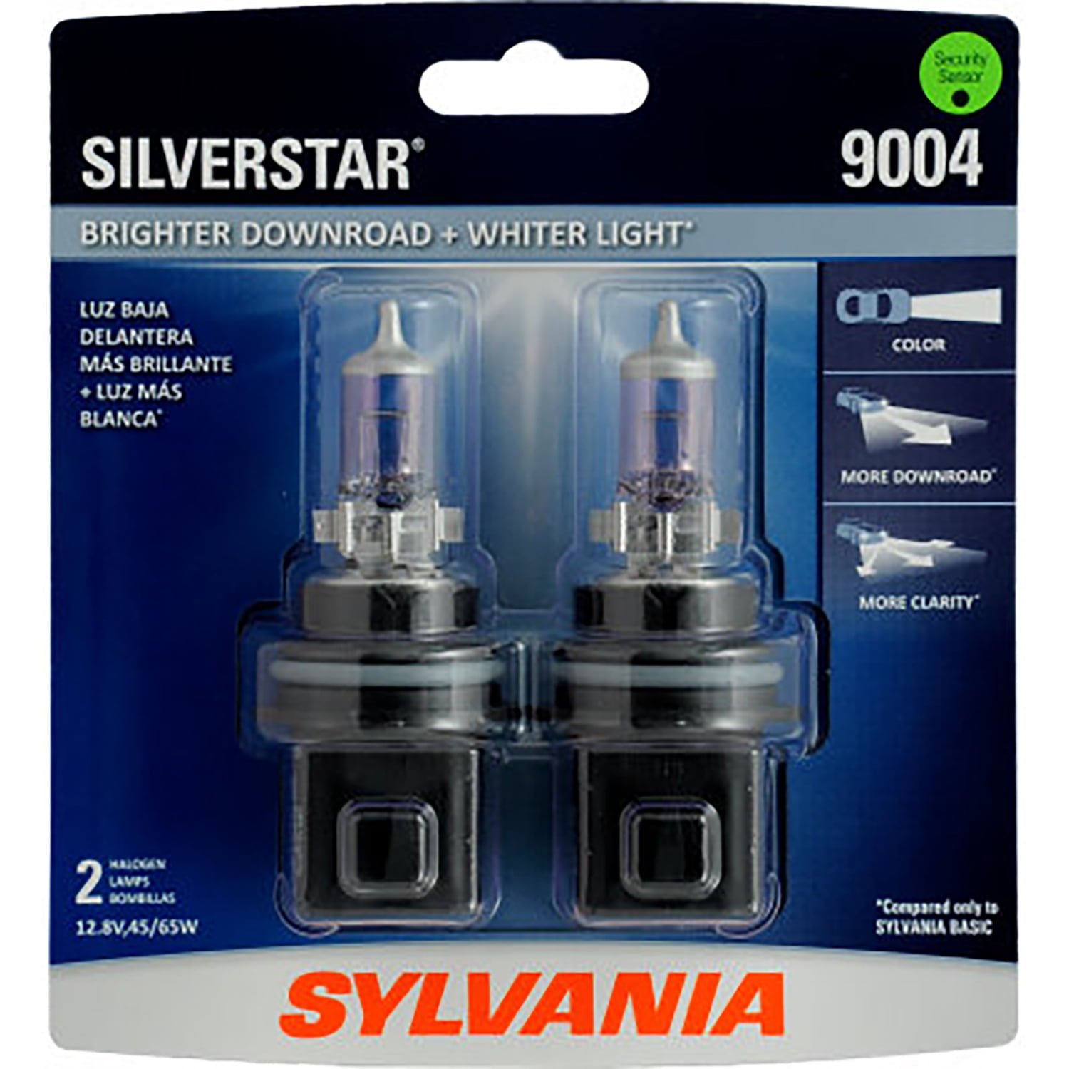 Osram Sylvania 9004 SilverStar High Performance Halogen Headlight Bulb, 2 Count