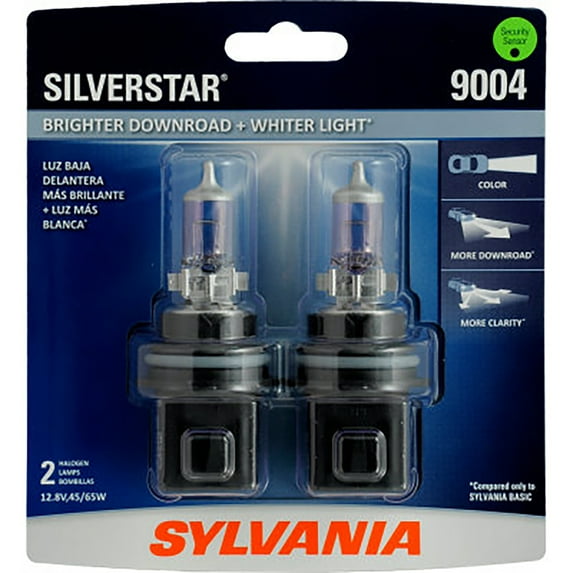 Osram Sylvania 9004 SilverStar High Performance Halogen Headlight Bulb, 2 Count