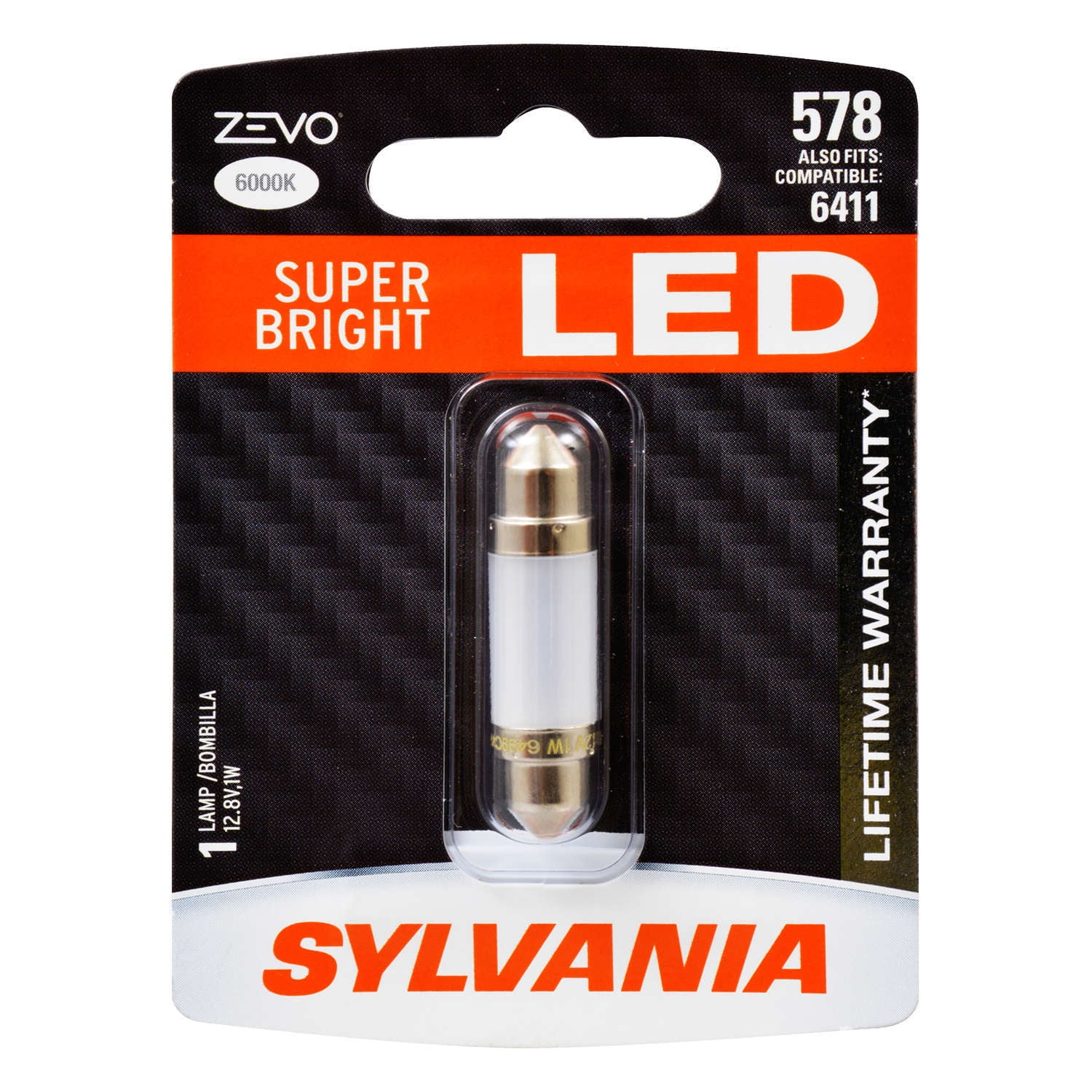 sylvania zevo 578 41mm festoon white led bulb, (contains 1 bulb ...