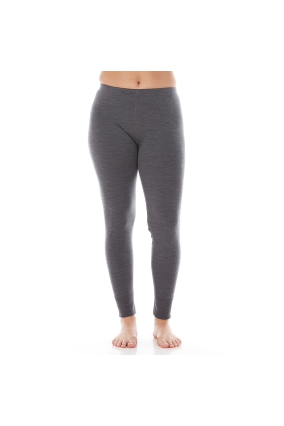 Merino Wool Women's Midweight Base Layer Bottoms - Thermal Underwear - No Itch Renewable Fabric - Charcoal Gray - Medium