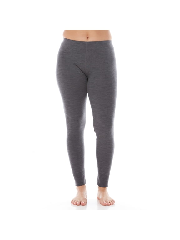 Merino Wool Women's Midweight Base Layer Bottoms - Thermal Underwear - No Itch Renewable Fabric - Charcoal Gray - Medium
