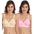 thumbnail image 1 of Ossirrio Women Everyday Comfort Full Cup Bra Non Wired Plus Size Cotton Bra Pack of 2, 1 of 5