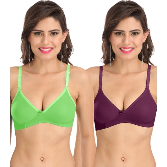 Ossirrio Women's Everyday Non Padded Non Wired 3/4th Coverage T-Shirt Bra with Free Transparent Strap