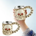 Ossuary Skeleton Heap Of With Red Eyes Mug For Coffee Beverage Tankard