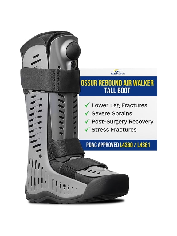 Rebound Air Walker Boot with Compression Adjustable Comfortable Straps & Air Pump Rocker Bottom | for Ankle Sprains, Stable Fractures, Tendon Sprains & Post-Operative Rehab (High Top, XL)