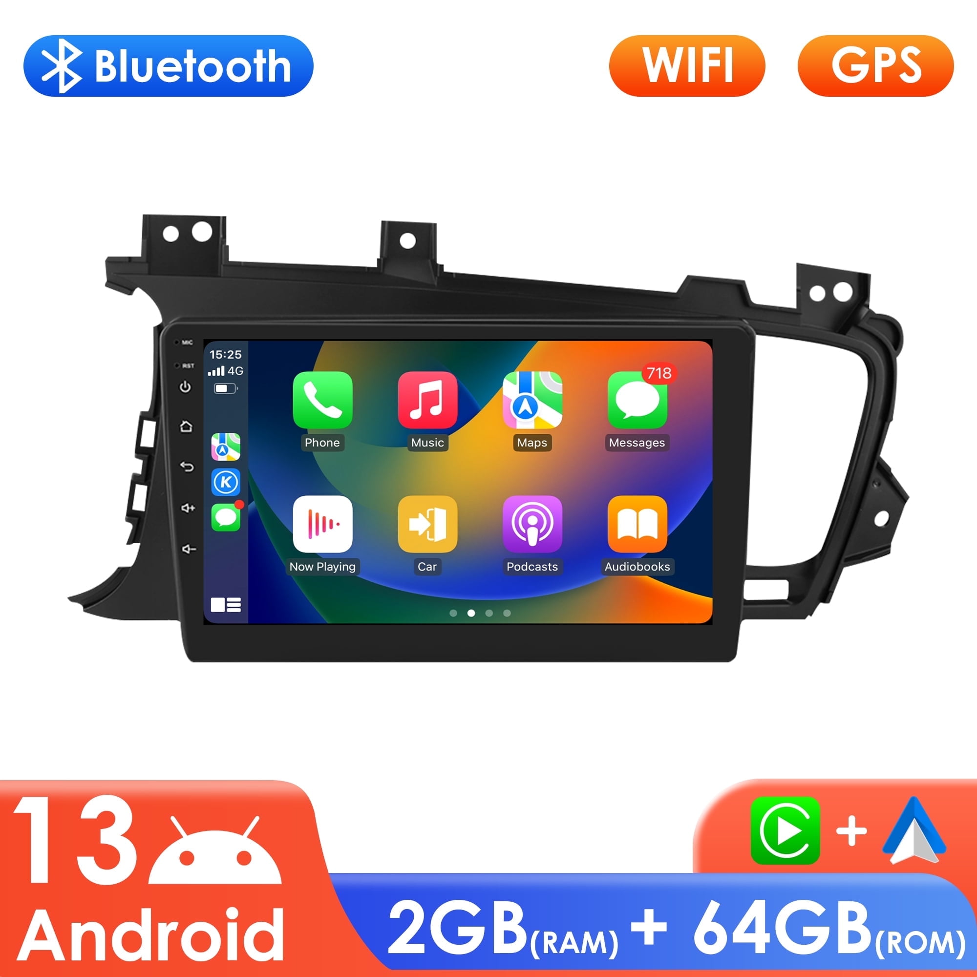 Ossuret 64GB Android 13 Bluetooth Apple CarPlay Wifi RDS Car Stereo ...