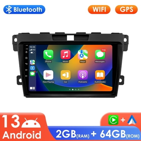 Ossuret Apple CarPlay Android 13 Car Stereo Radio For Mazda CX7 2008 2009 2010 2011 2012 2013 2014 2015 Bluetooth WiFi AUX 2+64GB Head Unit Multimedia GPS Navigation Player In Dash