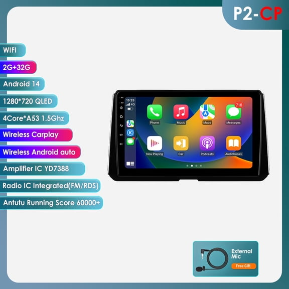 Ossuret Apple CarPlay Android 13 Car Stereo Radio For Toyota Corolla 2019-2022 Bluetooth 2+32GB WiFi AUX 10.1" Touch Screen Head Unit Multimedia GPS Navigation In-Dash