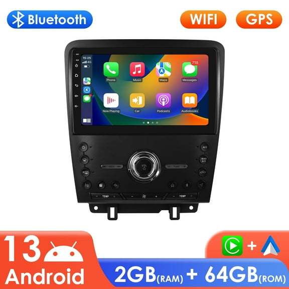 Ossuret Wireless CarPlay Android 13 Bluetooth 2+64GB Wifi RDS Car Stereo Radio Head Unit Multimedia GPS Navigation Player For Ford Mustang 2010 2011 2013 2014