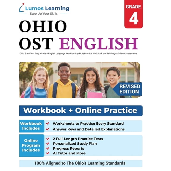 Ost by Lumos Learning Ohio State Test Prep: Grade 4 English Language Arts Literacy (ELA) Practice Workbook and Full-length Online Assessments:, Book 4, (Paperback)