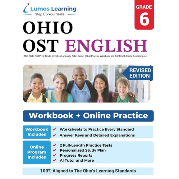 Ost by Lumos Learning Ohio State Test Prep: Grade 6 English Language Arts Literacy (ELA) Practice Workbook and Full-length Online Assessments:, Book 8, (Paperback)
